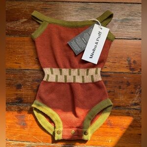 NWT Misha & Puff Baby Keyboard Romper in Rust and Olive